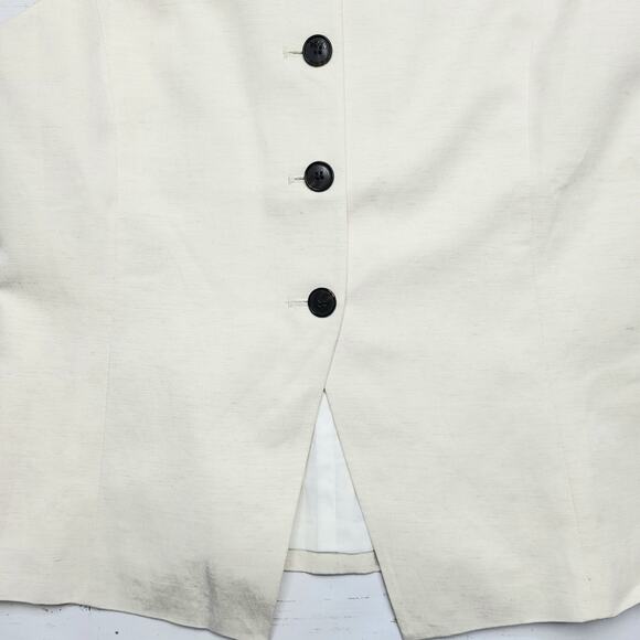 Madewell Crewneck Cutaway Vest Drape Twill Ivory White Button Down Tank Medium 8 - Picture 6 of 8